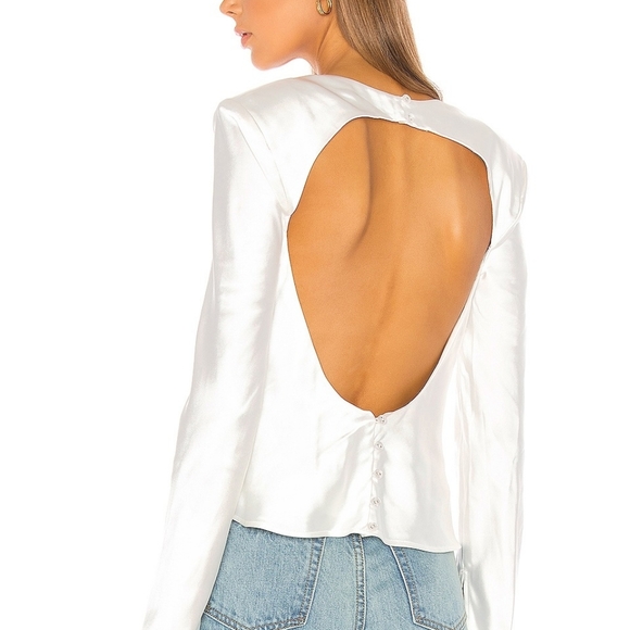 Satin Cutout Backless Top - Picture 4 of 6